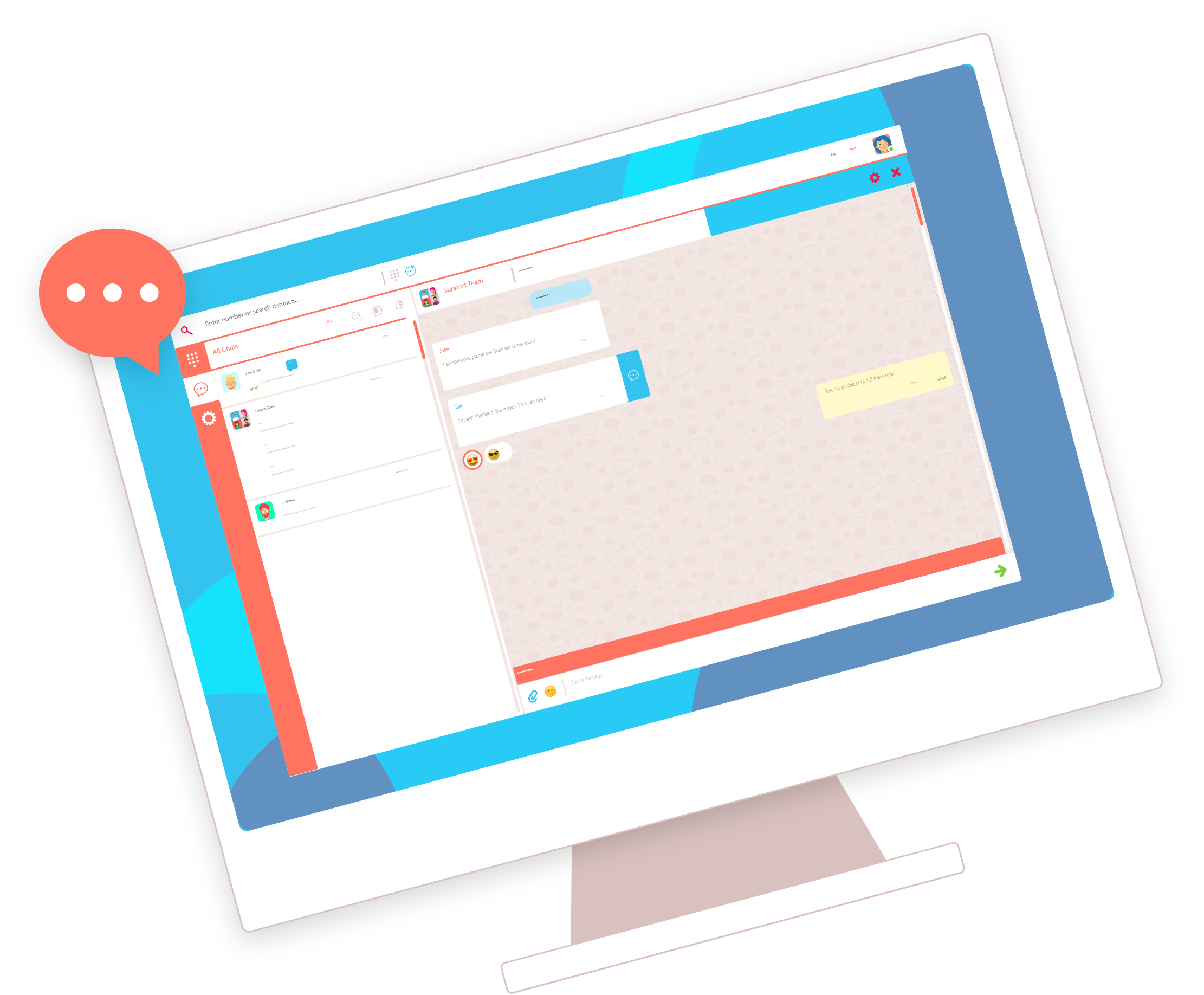 A business phone system and messaging in a desktop app