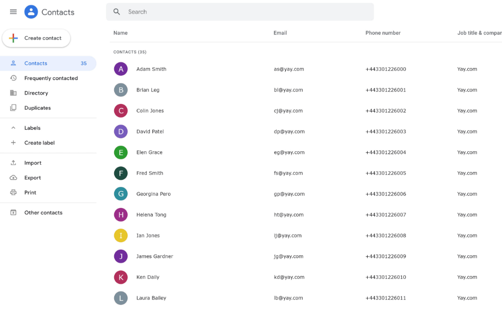 Google Contacts cloud phone system integration