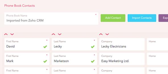 Zoho CRM Contact Synchronisation